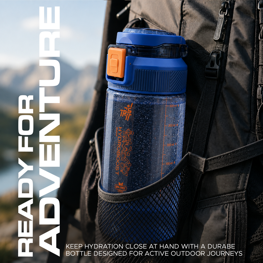 TR6 Sport Clear Gym Water Bottle 590ml BPA Free Leak Proof Flip Lock Lid Temp Resistance 10°C to 80°C Carry holder Hydration Bottle for Fitness Office Travel School & Daily use 580ml