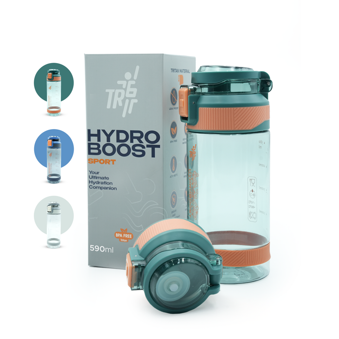 TR6 Sport Clear Gym Water Bottle 590ml BPA Free Leak Proof Flip Lock Lid Temp Resistance 10°C to 80°C Carry holder Hydration Bottle for Fitness Office Travel School & Daily use 580ml