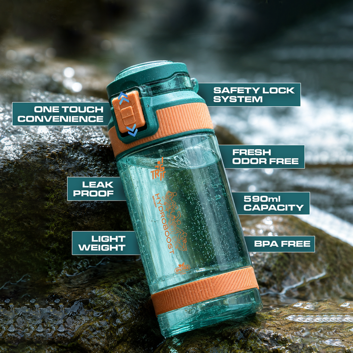 TR6 Sport Clear Gym Water Bottle 590ml BPA Free Leak Proof Flip Lock Lid Temp Resistance 10°C to 80°C Carry holder Hydration Bottle for Fitness Office Travel School & Daily use 580ml