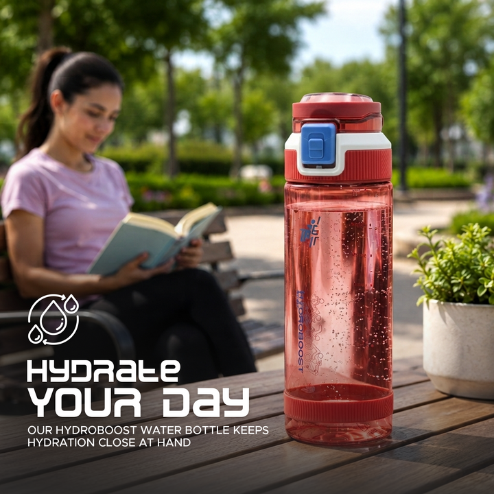TR6 Hydra Boost Sport Clear Gym Bottle Leak Proof BPA Free Flip Lock Lid Carry Holder Lightweight for Gym Office Travel Hydration Tracker with Markings 790ml 790 ml