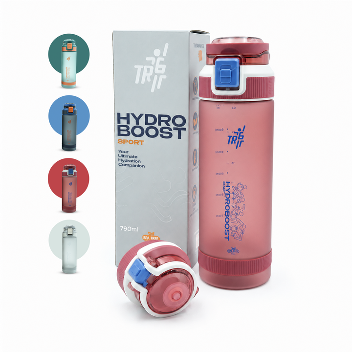 TR6 Sport Frosted Gym Water Bottle BPA Free Leak Proof with Measurement Markers Flip Lock Lid Durable Hydration Bottle for Fitness Office Travel Outdoor Wide Mouth for easy cleaning 790ml