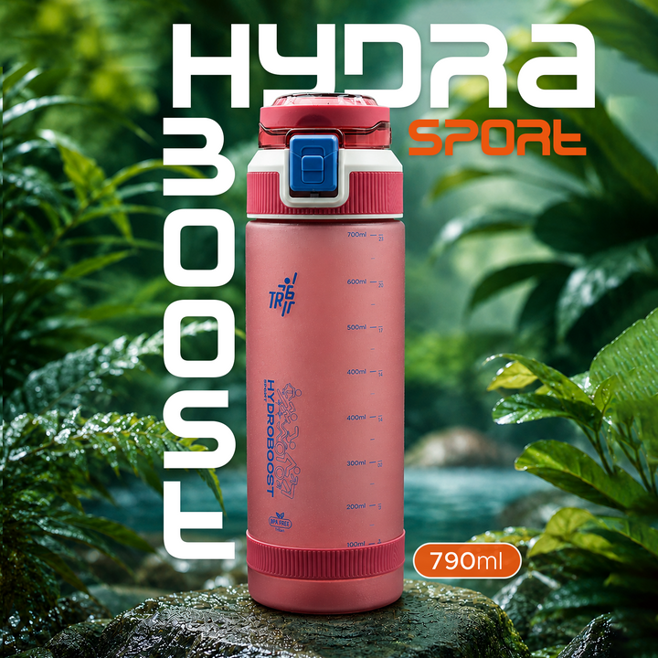 TR6 Sport Frosted Gym Water Bottle BPA Free Leak Proof with Measurement Markers Flip Lock Lid Durable Hydration Bottle for Fitness Office Travel Outdoor Wide Mouth for easy cleaning 790ml