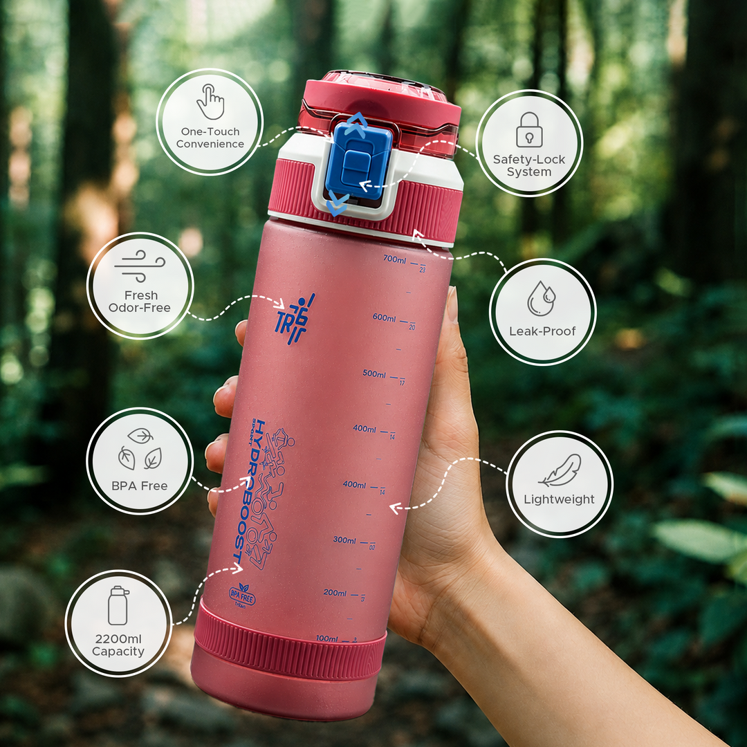 TR6 Sport Frosted Gym Water Bottle BPA Free Leak Proof with Measurement Markers Flip Lock Lid Durable Hydration Bottle for Fitness Office Travel Outdoor Wide Mouth for easy cleaning 790ml
