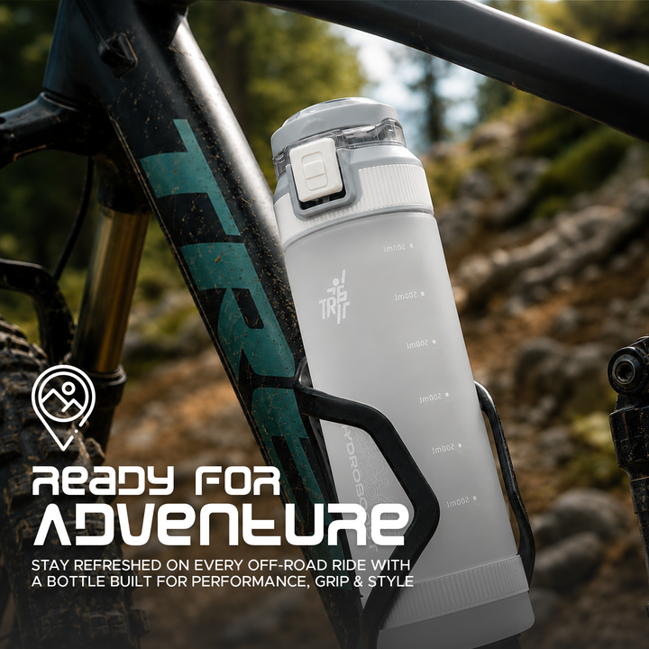 TR6 Sport Frosted Gym Water Bottle BPA Free Leak Proof with Measurement Markers Flip Lock Lid Durable Hydration Bottle for Fitness Office Travel Outdoor Wide Mouth for easy cleaning 790ml