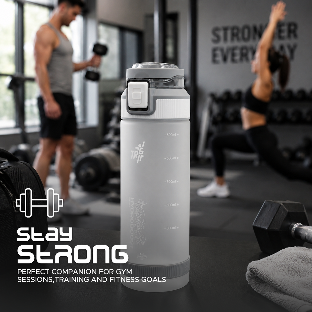 TR6 Sport Frosted Gym Water Bottle BPA Free Leak Proof with Measurement Markers Flip Lock Lid Durable Hydration Bottle for Fitness Office Travel Outdoor Wide Mouth for easy cleaning 790ml