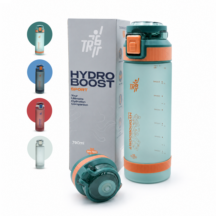 TR6 Sport Frosted Gym Water Bottle BPA Free Leak Proof with Measurement Markers Flip Lock Lid Durable Hydration Bottle for Fitness Office Travel Outdoor Wide Mouth for easy cleaning 790ml