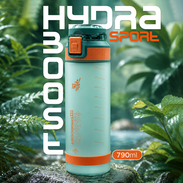 TR6 Sport Frosted Gym Water Bottle BPA Free Leak Proof with Measurement Markers Flip Lock Lid Durable Hydration Bottle for Fitness Office Travel Outdoor Wide Mouth for easy cleaning 790ml