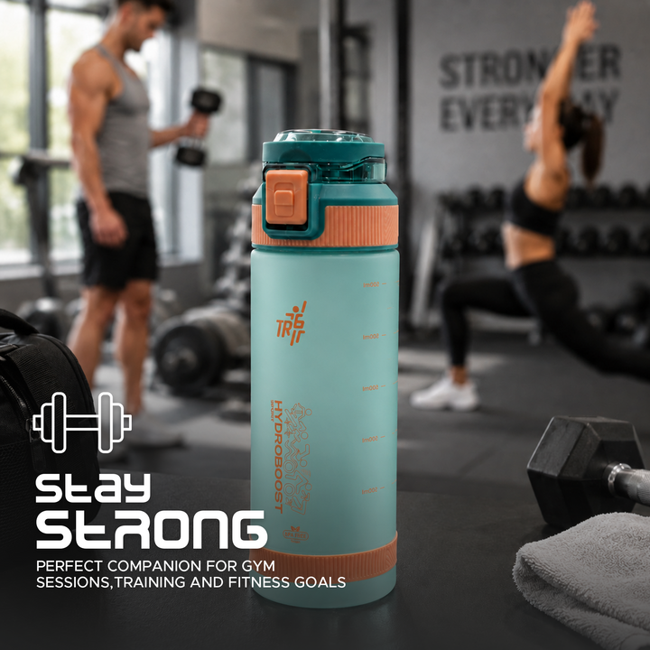 TR6 Sport Frosted Gym Water Bottle BPA Free Leak Proof with Measurement Markers Flip Lock Lid Durable Hydration Bottle for Fitness Office Travel Outdoor Wide Mouth for easy cleaning 790ml