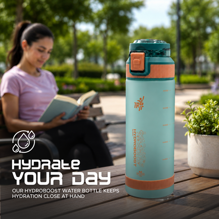 TR6 Sport Frosted Gym Water Bottle BPA Free Leak Proof with Measurement Markers Flip Lock Lid Durable Hydration Bottle for Fitness Office Travel Outdoor Wide Mouth for easy cleaning 790ml