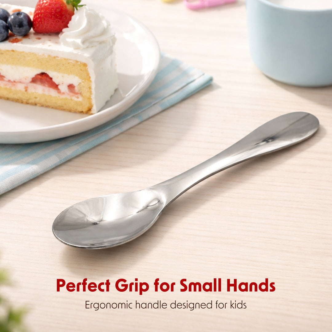BERAM Tiny Bite Children’s Cutlery 18/10 Stainless Steel Flatware with Elegant Handles – Perfect Toddler Tableware