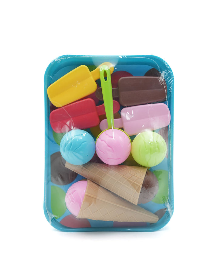 Playtive Ice Cream Play Set for Kids | 14-Piece Toy Set for Creative Role Play | Colorful Pretend Ice Cream Cones, Popsicles, Scoops & Utensils | Safe BPA-Free Plastic | Ideal Gift for Toddlers Ages 2+ | TÜV & GS Certified | Early Learning Toy