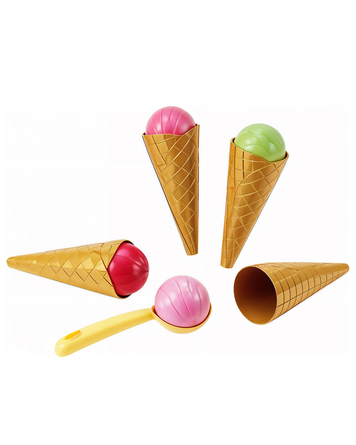 Playtive Ice Cream Play Set for Kids | 14-Piece Toy Set for Creative Role Play | Colorful Pretend Ice Cream Cones, Popsicles, Scoops & Utensils | Safe BPA-Free Plastic | Ideal Gift for Toddlers Ages 2+ | TÜV & GS Certified | Early Learning Toy