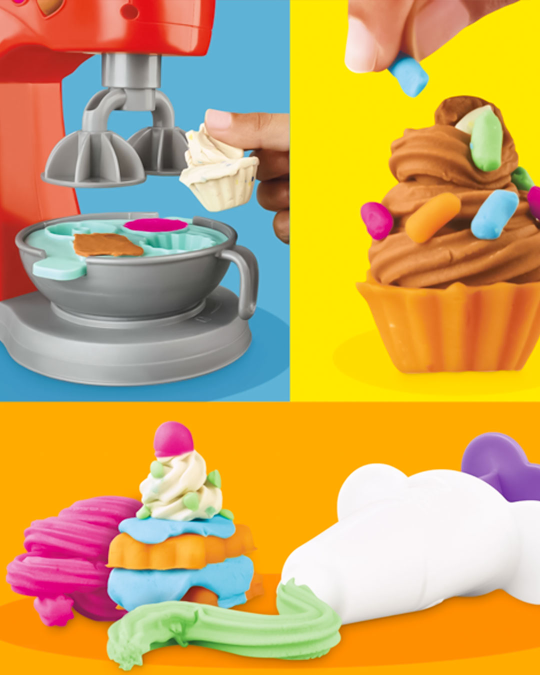 Play-Doh Kitchen Creations Magical Mixer Playset – Interactive Dough Mixer with 5 Play-Doh Colors, Encourages Creativity & Imaginative Play for Kids 3+, Includes Molds & Tools for Baking Fun