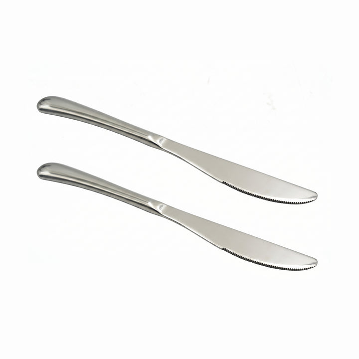 BERAM Stainless Edge Cutlery – Premium 18/10 Stainless Steel Flatware with Elegant Silver Non-Slip Handles – Durable Kitchen Utensils for Home & Restaurants