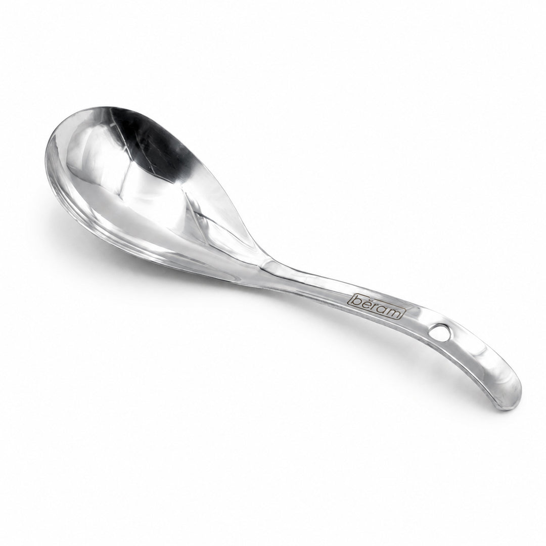BERAM Stainless Steel Rice Scoop, Traditional Korean Cooking Utensil, Kitchen Tool, 100% Food Grade, Non-Stick, Compact, Lightweight, Elegant Design, Silver