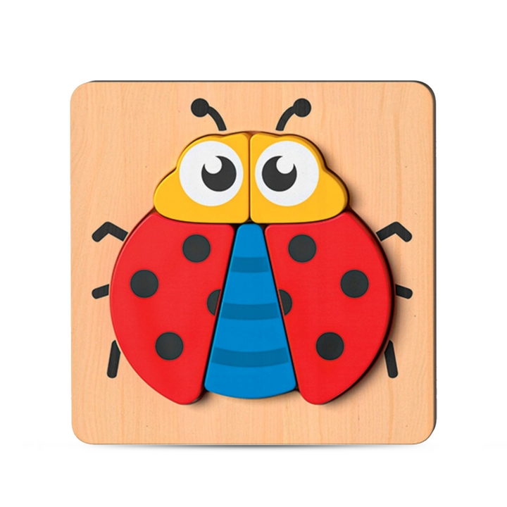 Playtive Wooden Ladybug Puzzle for Toddlers – Bright Color Matching and Shape Sorting Toy – Montessori-Inspired Learning Puzzle for Kids 1+ – Develops Fine Motor Skills, Problem Solving & Color Recognition – Safe Educational Toy