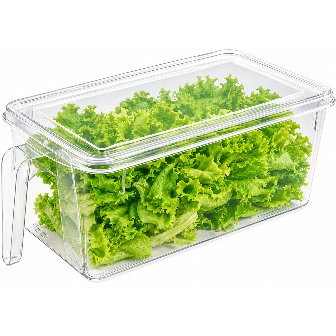 Beram Multi-Purpose Fridge Storage Box – Airtight Vegetable & Fruit Container PP Container with Locking Lid Refrigerator Pantry & Kitchen Organizer Box Stackable Fresh Storage Container