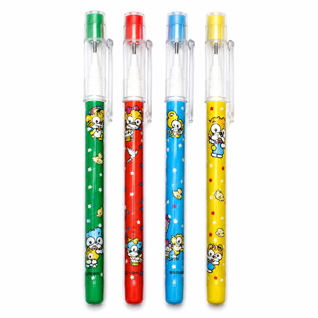 Pencil Set with Cap – 0.7mm HB Lead Pens, Cute Printed Design, Smooth Writing Drafting Pencil for Office, School, Drawing & Sketching