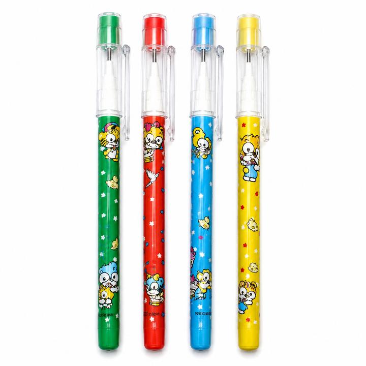 Pencil Set with Cap – 0.7mm HB Lead Pens, Cute Printed Design, Smooth Writing Drafting Pencil for Office, School, Drawing & Sketching