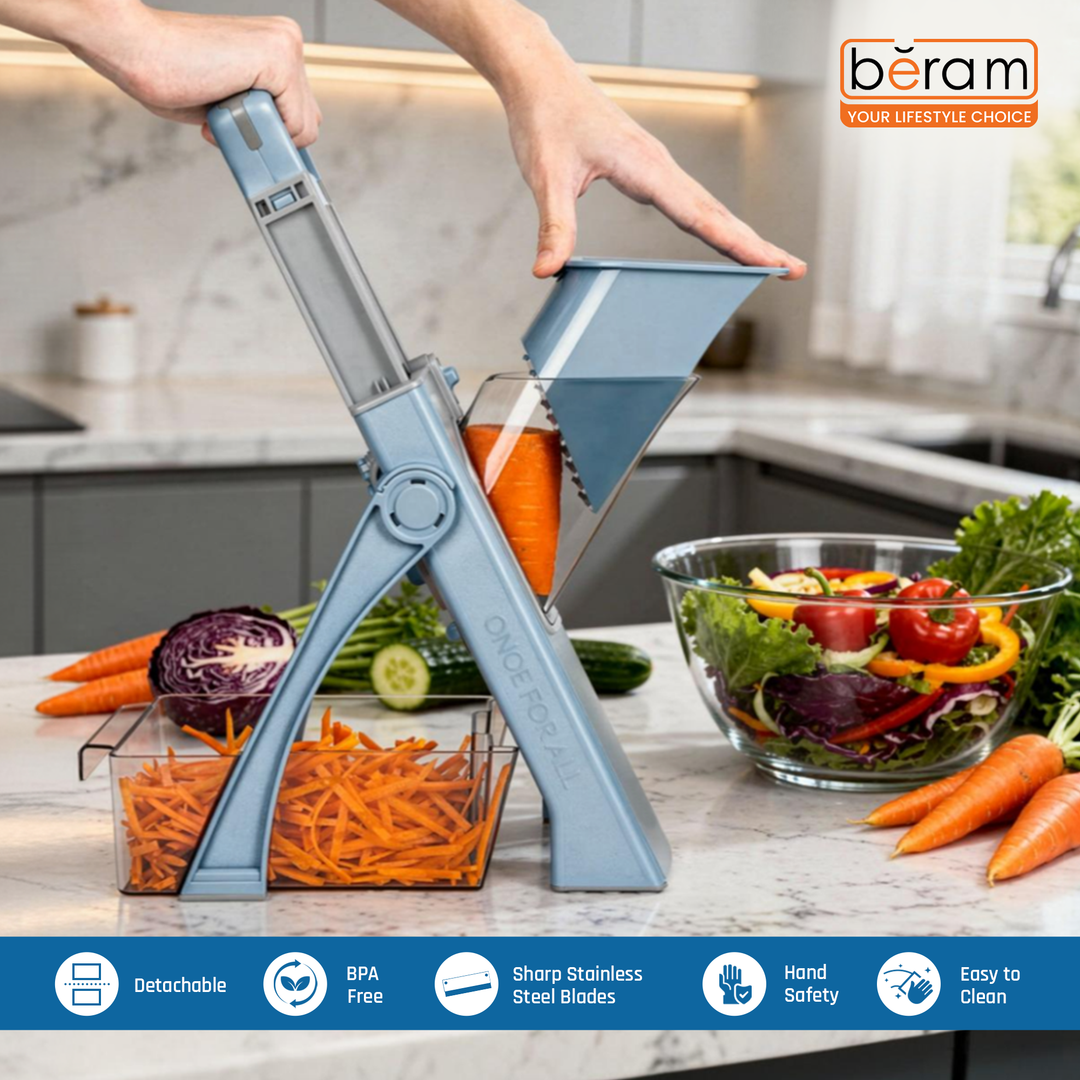 BERAM Manual Vegetable Cutter Slicer & Chopper Multipurpose Mandoline Slicer for Onion Potato all over vegetable Salad & Food Prep Kitchen Tools & Gadgets Home & Kitchen Accessories