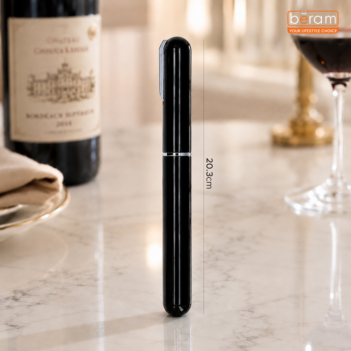 BERAM Manual Wine Opener Pen Design Air Pump Bottle Opener Stainless Steel Needle Microneedle Cork Piercer Corkscrew Portable Wine Accessories Travel-Friendly Multi-Opener