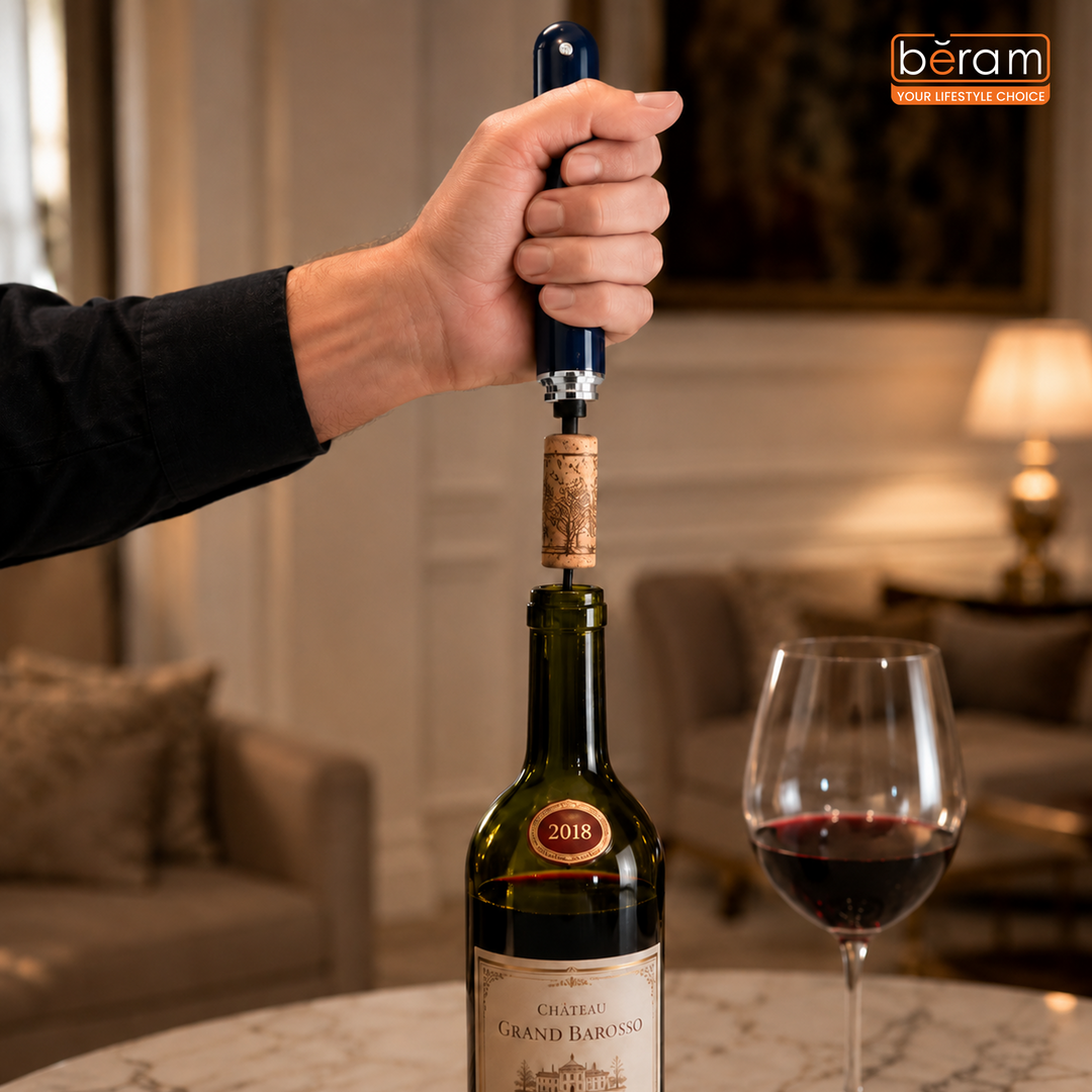BERAM Manual Wine Opener Pen Design Air Pump Bottle Opener Stainless Steel Needle Microneedle Cork Piercer Corkscrew Portable Wine Accessories Travel-Friendly Multi-Opener