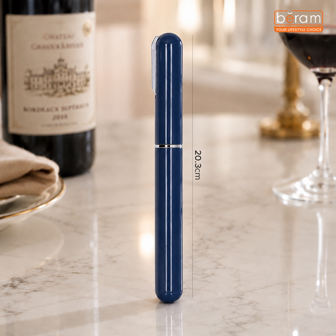 BERAM Manual Wine Opener Pen Design Air Pump Bottle Opener Stainless Steel Needle Microneedle Cork Piercer Corkscrew Portable Wine Accessories Travel-Friendly Multi-Opener