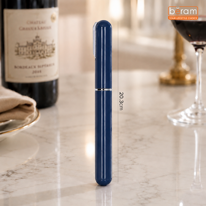 BERAM Manual Wine Opener Pen Design Air Pump Bottle Opener Stainless Steel Needle Microneedle Cork Piercer Corkscrew Portable Wine Accessories Travel-Friendly Multi-Opener