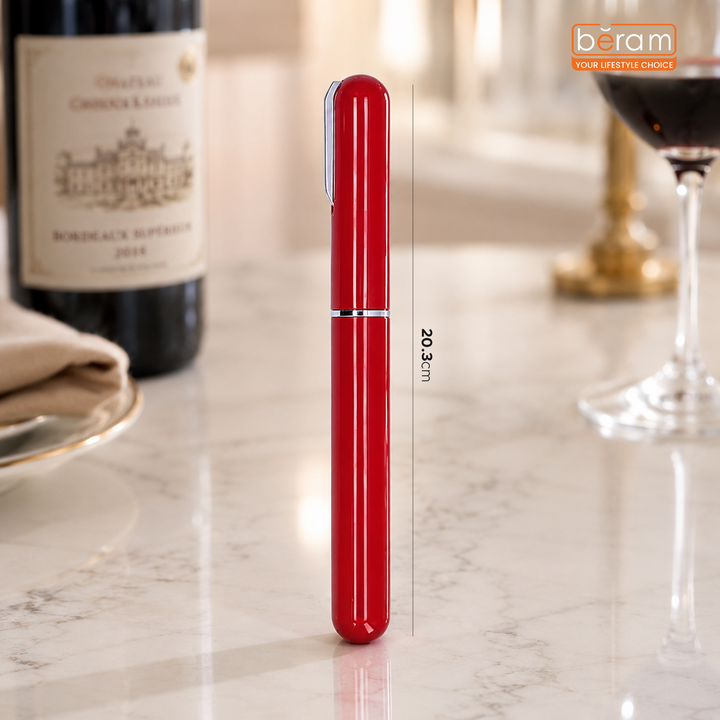 BERAM Manual Wine Opener Pen Design Air Pump Bottle Opener Stainless Steel Needle Microneedle Cork Piercer Corkscrew Portable Wine Accessories Travel-Friendly Multi-Opener