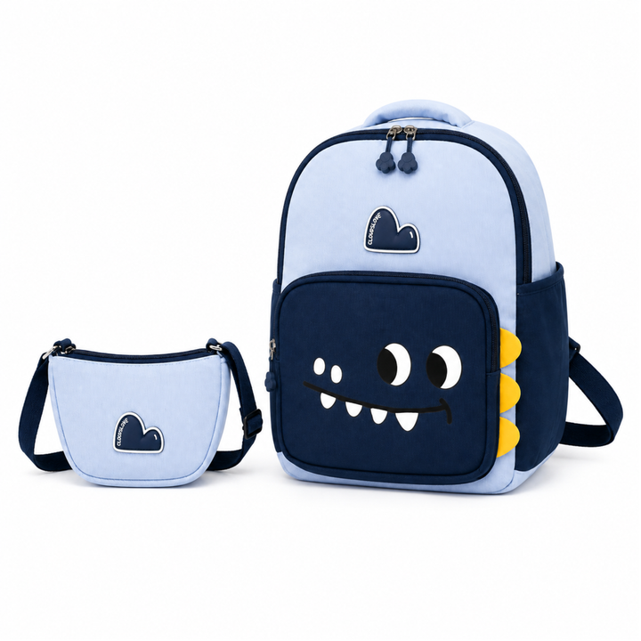 Buddy Animal School Backpack with Matching Side Bag, Lightweight Student Book Bag Set, Cute Cartoon School Backpack with Adjustable Shoulder Straps, Multi Pocket Backpack School, Daily Use & Travel.