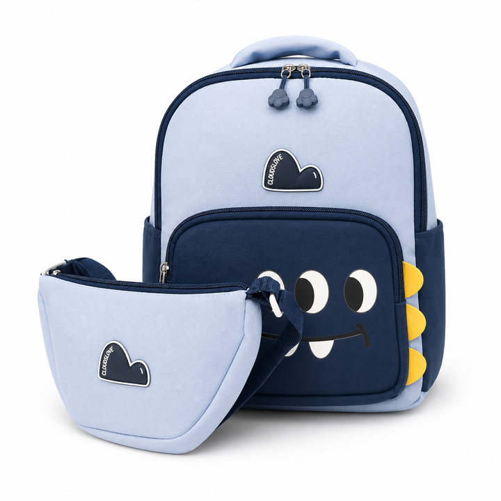Buddy Animal School Backpack with Matching Side Bag, Lightweight Student Book Bag Set, Cute Cartoon School Backpack with Adjustable Shoulder Straps, Multi Pocket Backpack School, Daily Use & Travel.