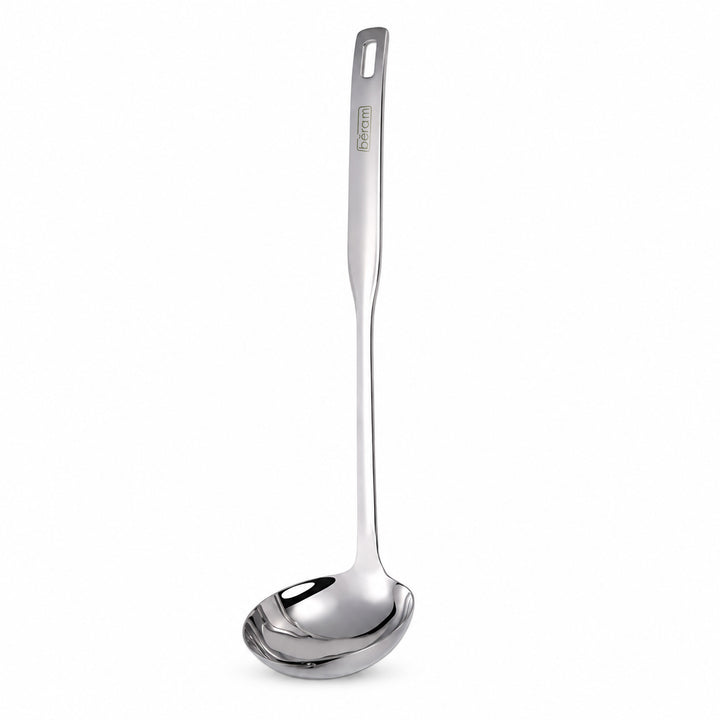 BERAM Stainless Steel Soup Ladle Cooking Utensils Kitchen Tool 100% Food Grade Compact Lightweight Elegant Design Mirror Polishing Silver