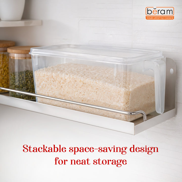 Beram Multi-Purpose Fridge Storage Box – Airtight Vegetable & Fruit Container PP Container with Locking Lid Refrigerator Pantry & Kitchen Organizer Box Stackable Fresh Storage Container