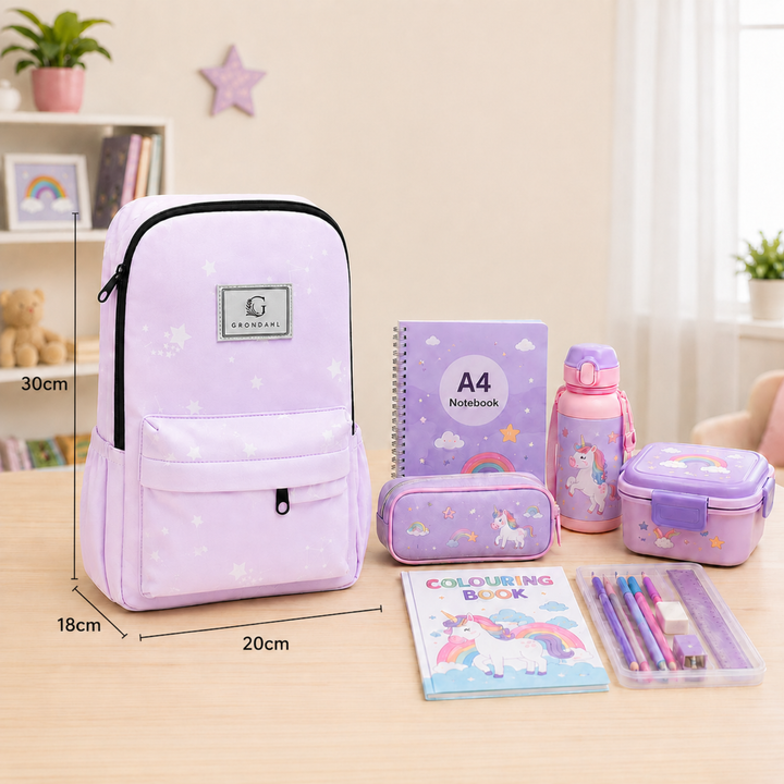 17 Inch Pastel Galaxy School Backpack Lightweight Multi-Pocket Bookbag with Large Capacity Polyester Adjustable  Everyday Backpack for School Study Travel Office & Outdoor Use