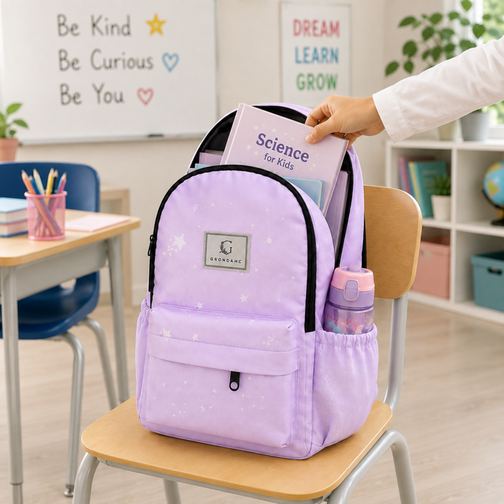 17 Inch Pastel Galaxy School Backpack Lightweight Multi-Pocket Bookbag with Large Capacity Polyester Adjustable  Everyday Backpack for School Study Travel Office & Outdoor Use