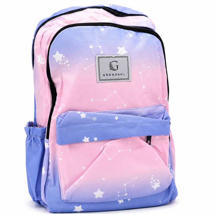 17 Inch Pastel Galaxy School Backpack Lightweight Multi-Pocket Bookbag with Large Capacity Polyester Adjustable  Everyday Backpack for School Study Travel Office & Outdoor Use