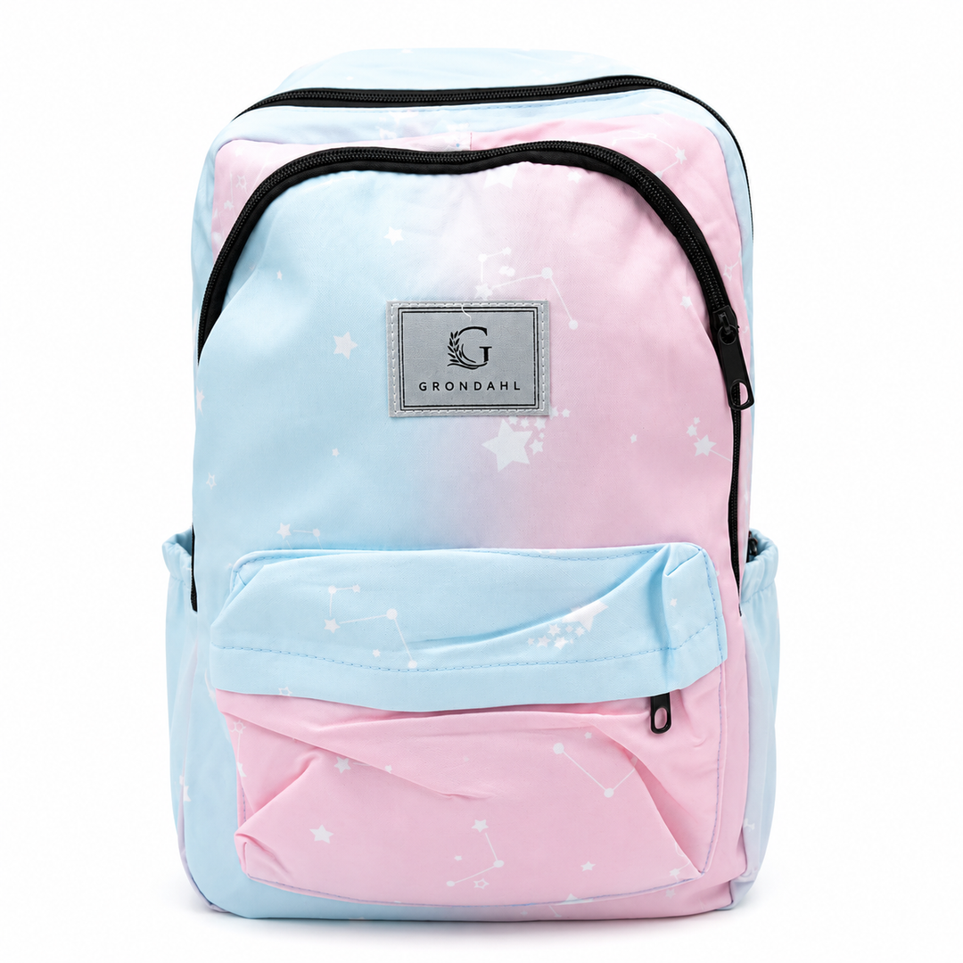 17 Inch Pastel Galaxy School Backpack Lightweight Multi-Pocket Bookbag with Large Capacity Polyester Adjustable  Everyday Backpack for School Study Travel Office & Outdoor Use