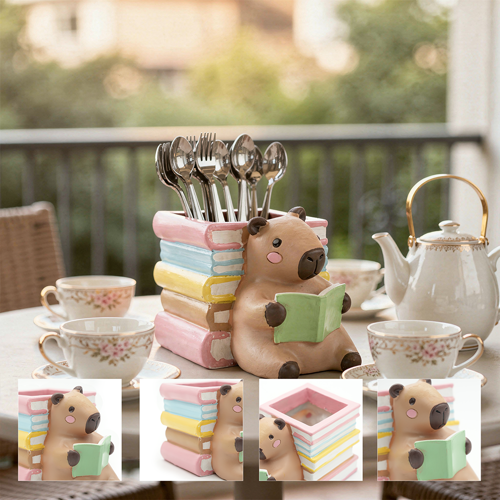 Reading 2Pcs Set Pig and Puppy Design Flower Pot Polyresin Decorative Planter for Succulents Mini Plants Indoor Outdoor Home Office Desk Décor Pen Pencil Holder Propagator Kit