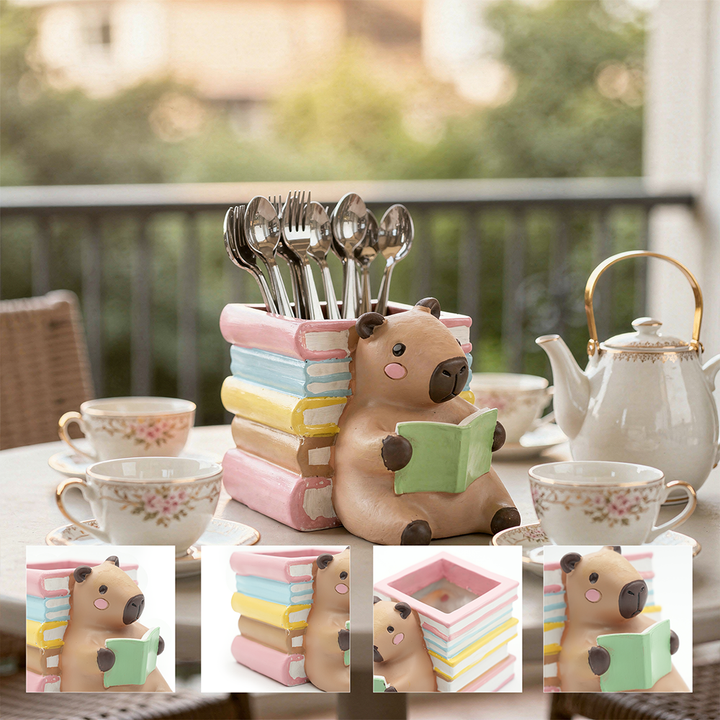 Reading 2Pcs Set Pig and Puppy Design Flower Pot Polyresin Decorative Planter for Succulents Mini Plants Indoor Outdoor Home Office Desk Décor Pen Pencil Holder Propagator Kit