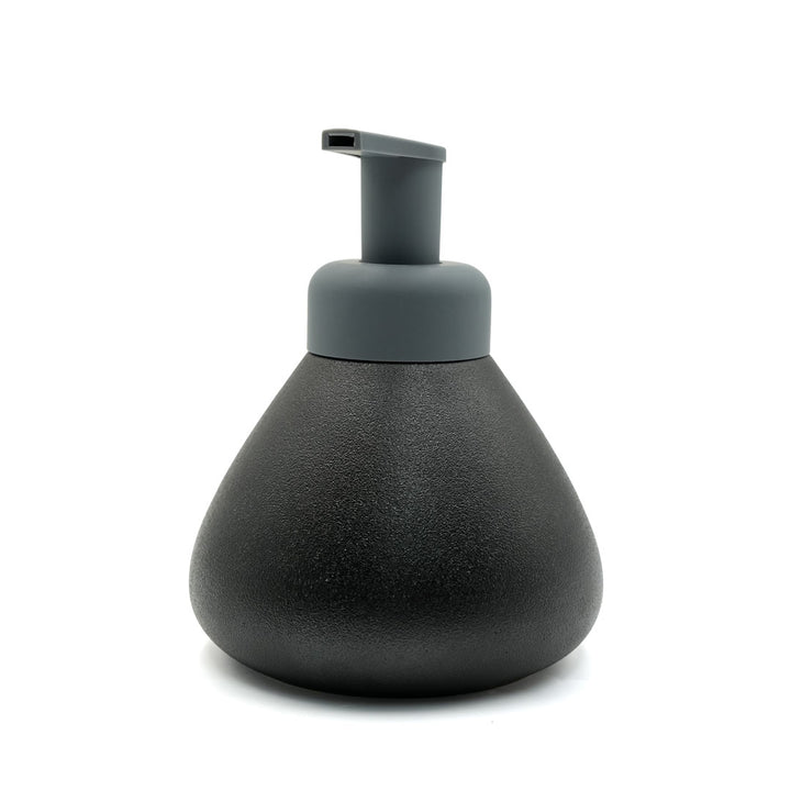 Beram Pear-Shaped Soap Dispenser Bathroom Accessory 380ml Matte Ceramic Lotion Pump Bottle Elegant Countertop Accessory for Hand Soap Sanitizer or Shampoo (Plain Pear Black)