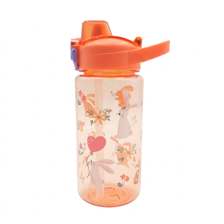 Beram Kids Plastic Water Bottle 600ml – BPA Free Leak Proof Drinking Bottle with Flip Lock Lid  Cute Cartoon Design Lightweight School Water Bottle for Boys & Girls