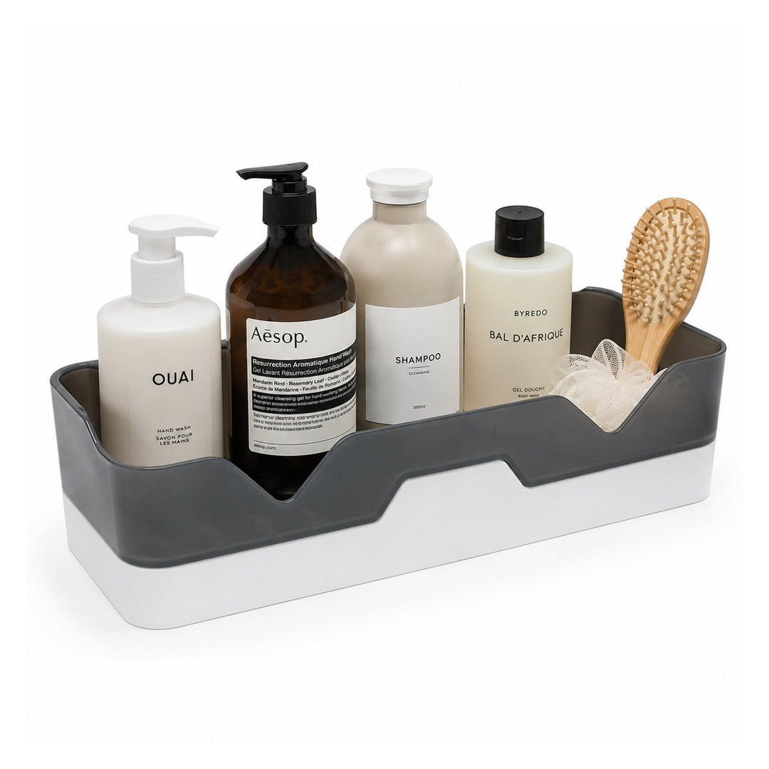 Beram Bathroom Storage Rack One-Layer Corner Shelf Organizer Waterproof Wall-Mounted Caddy for Toiletries Strong Adhesive Mount  Easy Clean  Minimalist Space Saver Bathroom Accessories
