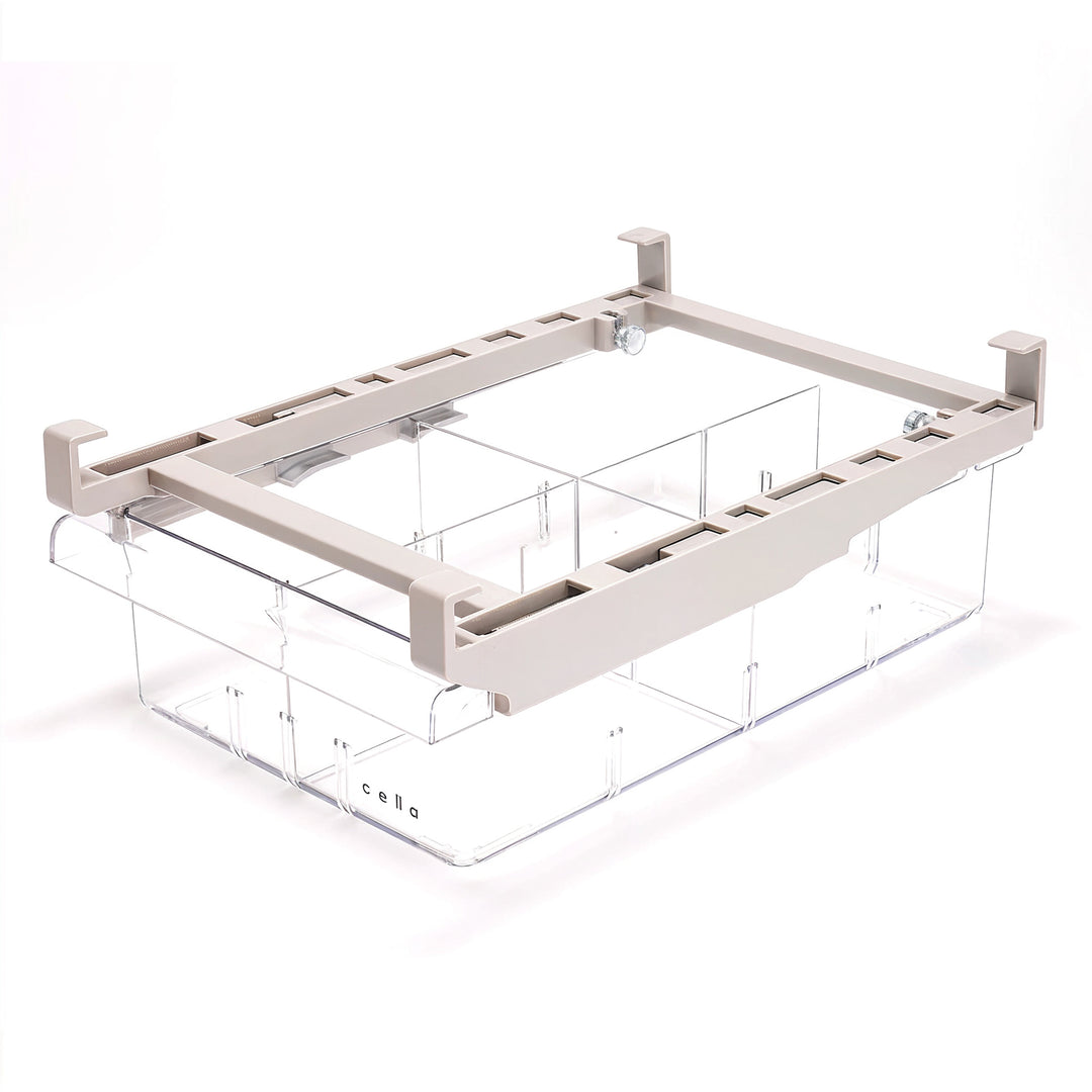 Beram Pull-Out Refrigerator Drawer Extendable Organizer Box Rectangular Fridge Under Shelf Organizer Bin PET ABS Iron Sliding Storage Box for Cheese Deli Meat Drinks Fruits & Vegetables