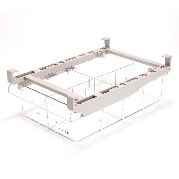 Beram Pull-Out Refrigerator Drawer Extendable Organizer Box Rectangular Fridge Under Shelf Organizer Bin PET ABS Iron Sliding Storage Box for Cheese Deli Meat Drinks Fruits & Vegetables