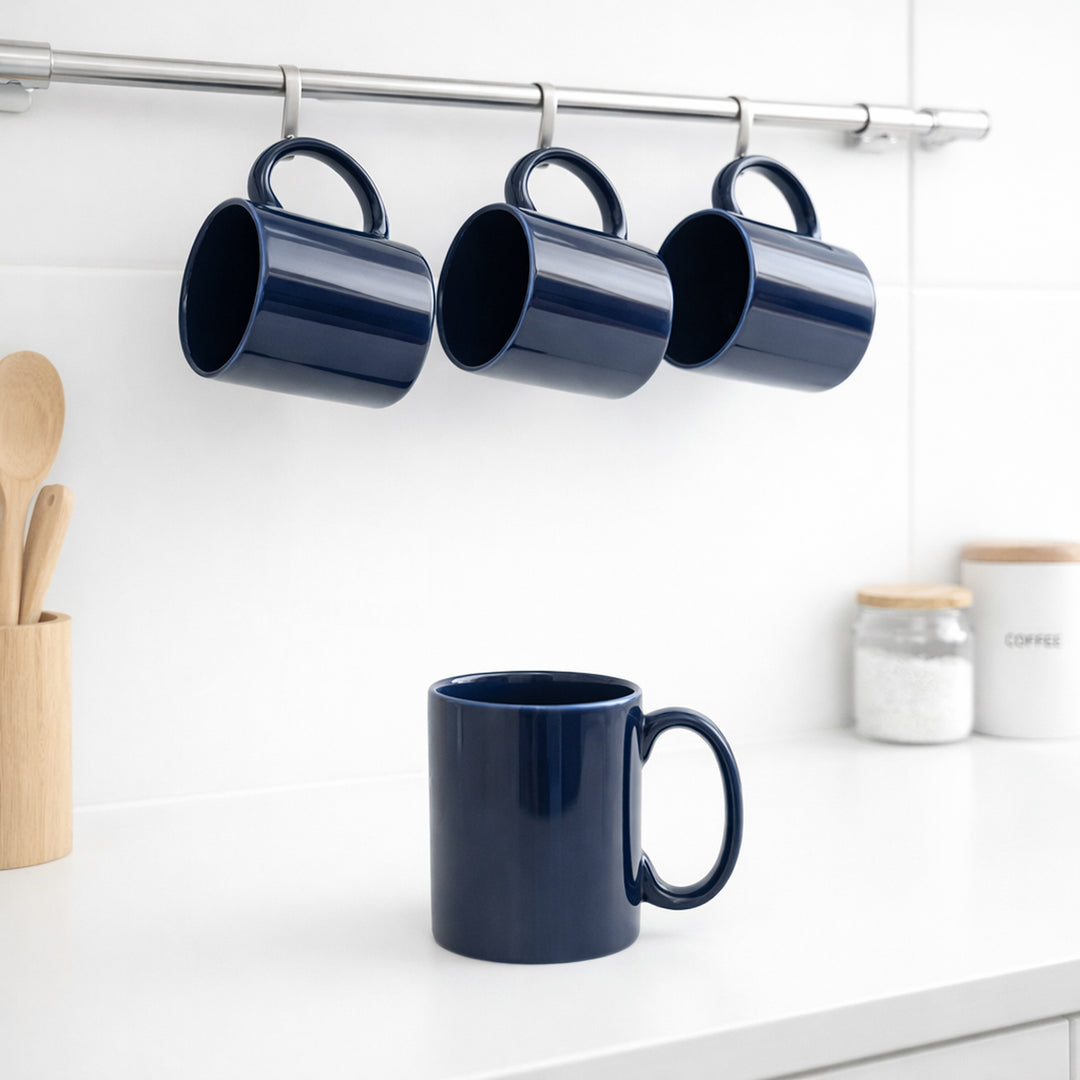 RAK Blue Ceramic Mug 330ml Modern Glossy Finish Durable Ceramic Coffee and Teacup Microwave and Dishwasher Safe for Home and Office Kitchen Use