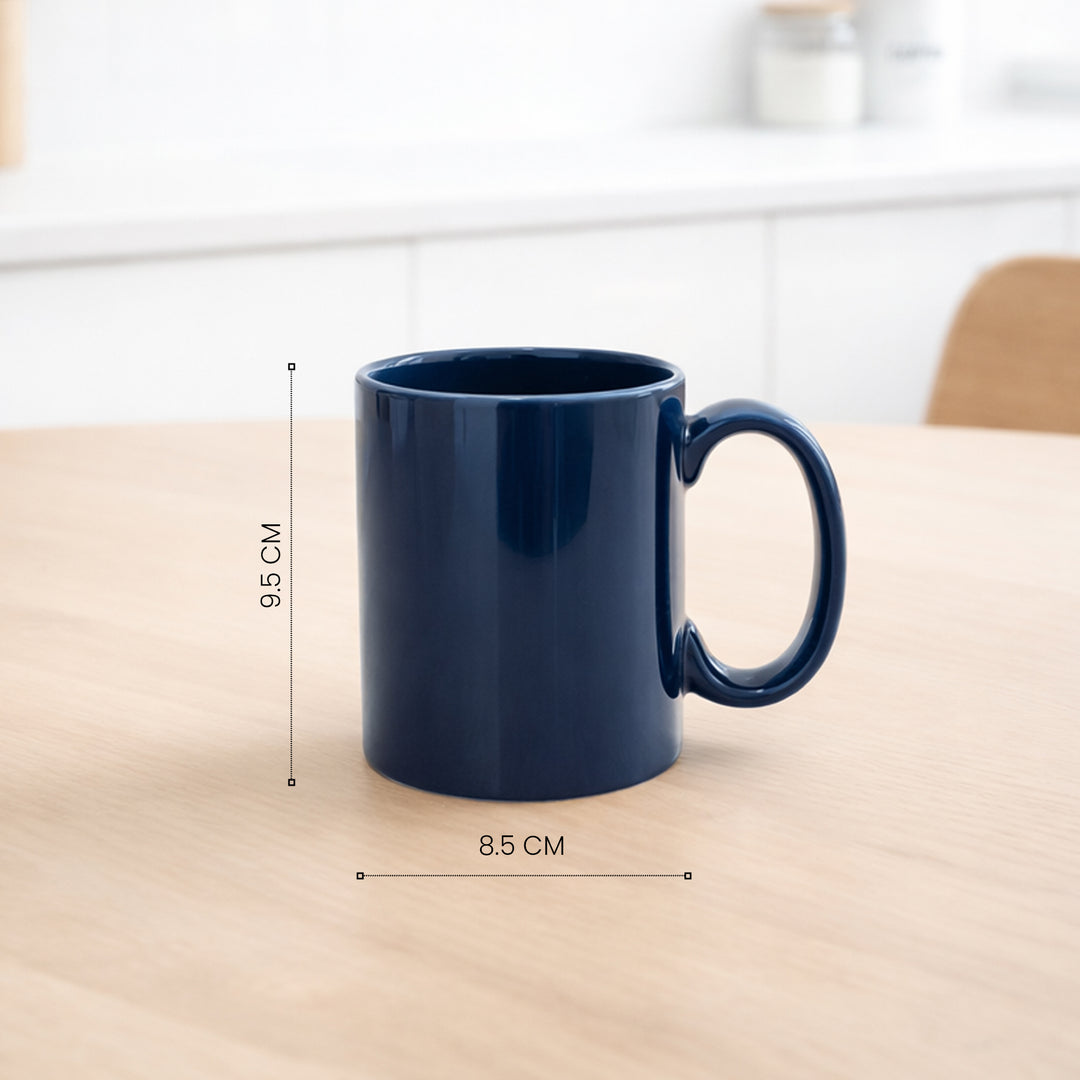 RAK Blue Ceramic Mug 330ml Modern Glossy Finish Durable Ceramic Coffee and Teacup Microwave and Dishwasher Safe for Home and Office Kitchen Use