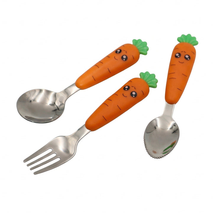 BERAM Rabbit Rapier Children’s Cutlery Set  Carrot Design Handles, Stainless Steel Flatware, 18/10 Grade Stainless Steel Kitchen Set, Compact Size Tableware Set for Toddlers