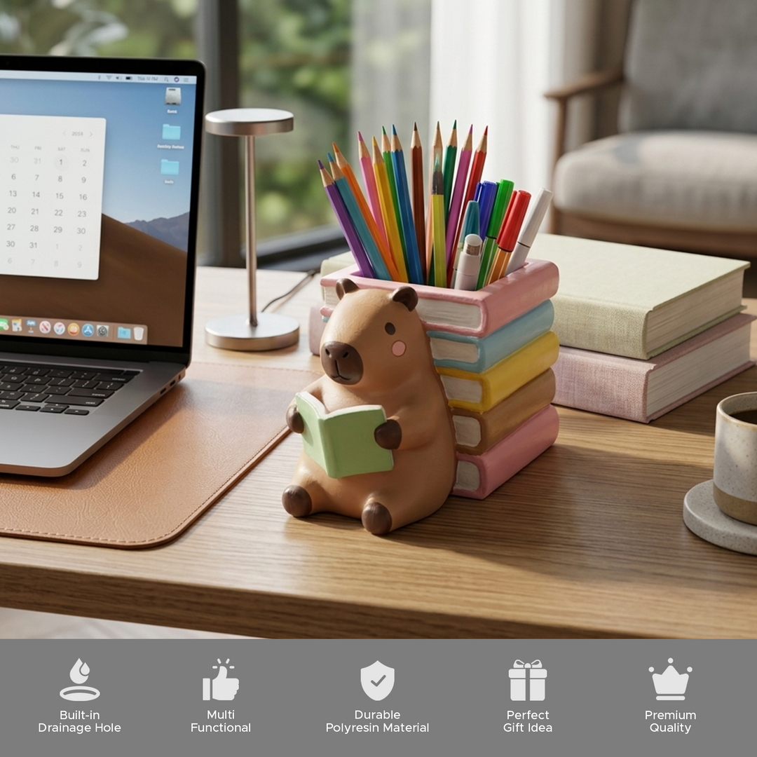 Reading 2Pcs Set Pig and Puppy Design Flower Pot Polyresin Decorative Planter for Succulents Mini Plants Indoor Outdoor Home Office Desk Décor Pen Pencil Holder Propagator Kit
