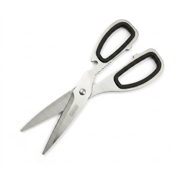 BERAM Multipurpose Kitchen Shears with Nutcracker and Can Opener Heavy Duty 2CR13 Stainless Steel Blades Sharp Rustproof Scissors for Cooking and Household Use