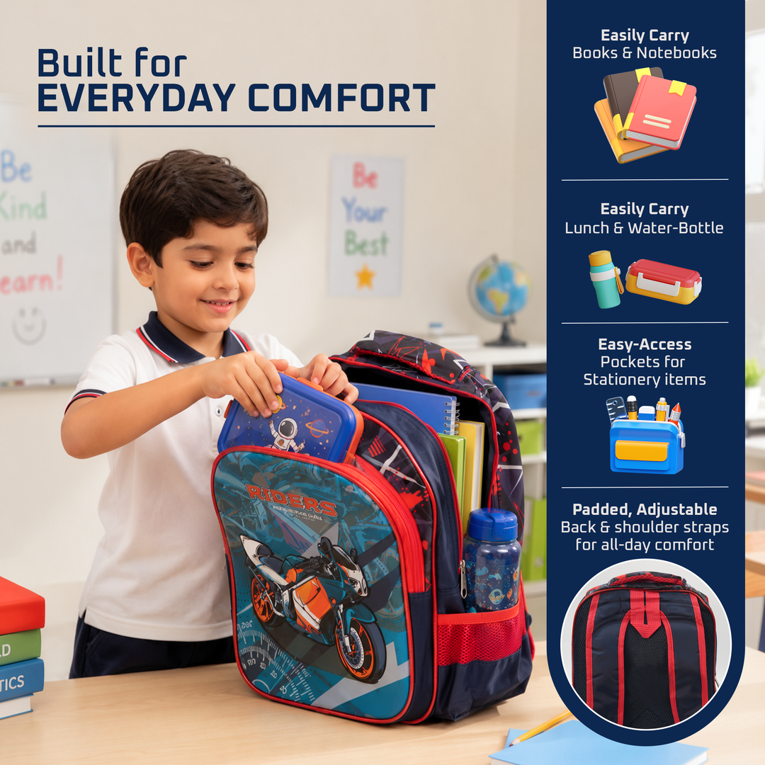Vehicle Theme School Backpack, Large Capacity Lightweight Durable School Bag with Multiple Compartments, Side Bottle Pockets, Student Backpack for School, Travel & Everyday Use